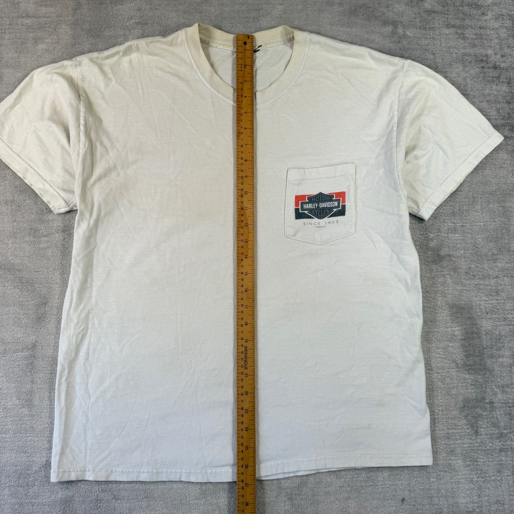 Harley Davidson Shirt Mens XL White Thunder Mountain Pocket Tee Biker Vtg Y2K - Picture 8 of 11